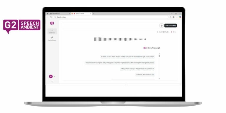 G2 Speech Launches SpeechAmbient - Digital Health Technology News UK